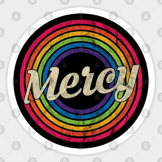 Mercy - Retro Rainbow Faded-Style Sticker by MaydenArt